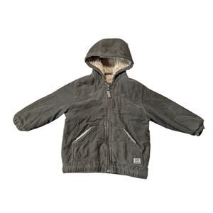 GAP BOYS Hooded Winter Coat/Jacket; Size 4T; Sherpa lined Green Courdory